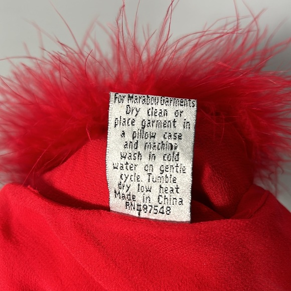 Vintage Magic Silk Slip Chemise size M see through with faux fur sexy sheer - Picture 14 of 15